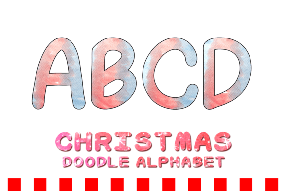 Christmas Doodle Alphabet Letter 141