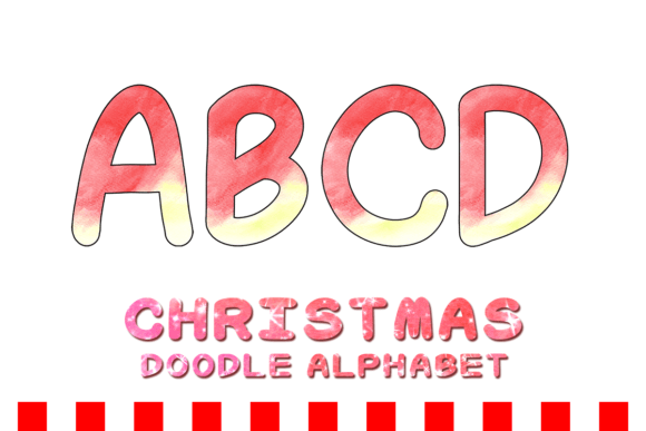 Christmas Doodle Alphabet Letter 143: A Festive Design Asset