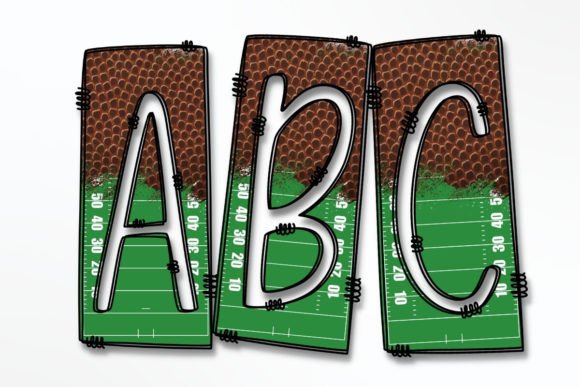 Football Box Doodle Letters PNG for Creative Projects