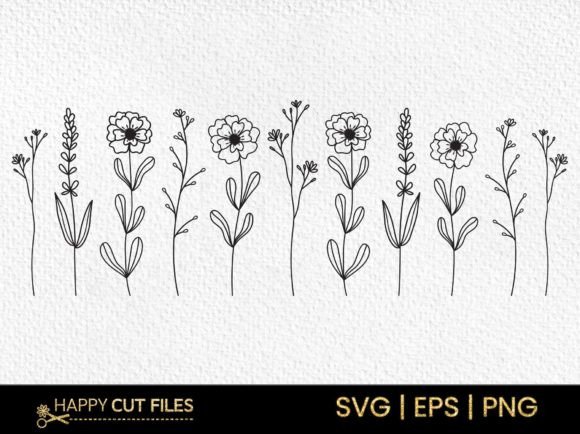 Hand Drawn Wildfower Svg Floral Clipart: A Versatile Asset for Creative Projects