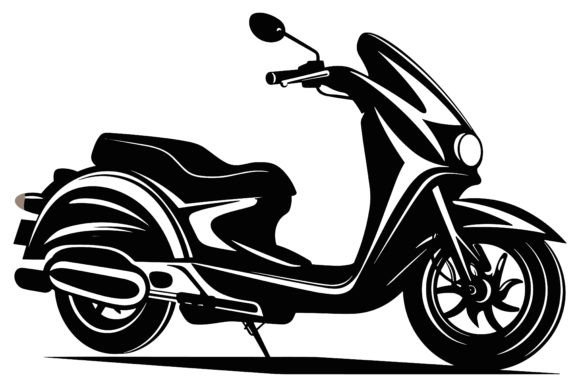 New Creative Scooter Silhouette Black