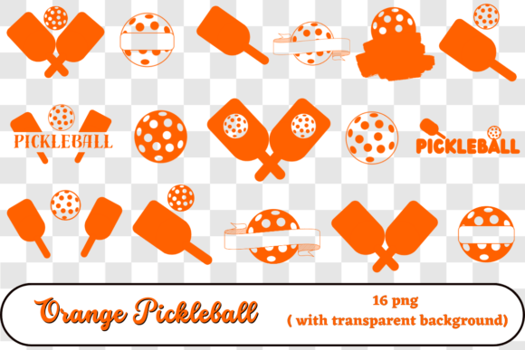 Orange Pickleball Designs Png