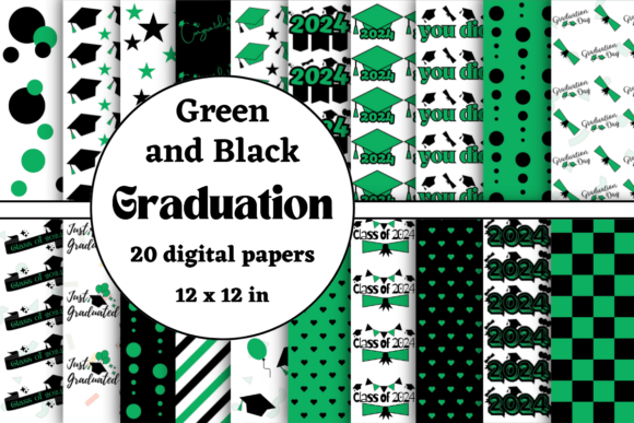 Unleash Creativity with Green and Black Graduation 2024 Papers